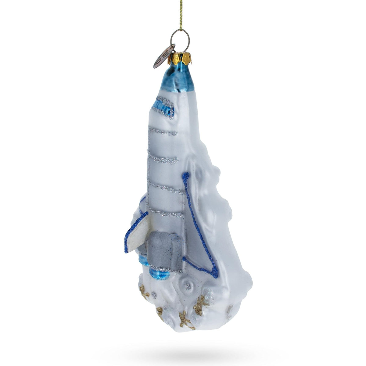 Space Shuttle Take-off Glass Christmas Ornament
