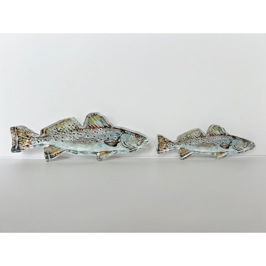 Speckled Sea Trout Fish Acrylic Tabletop Art