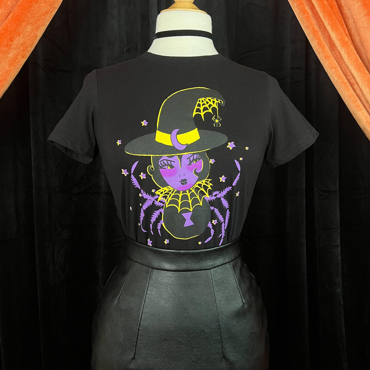 Spider Baby Fitted Graphic Tee in Black XL by Mischief Made