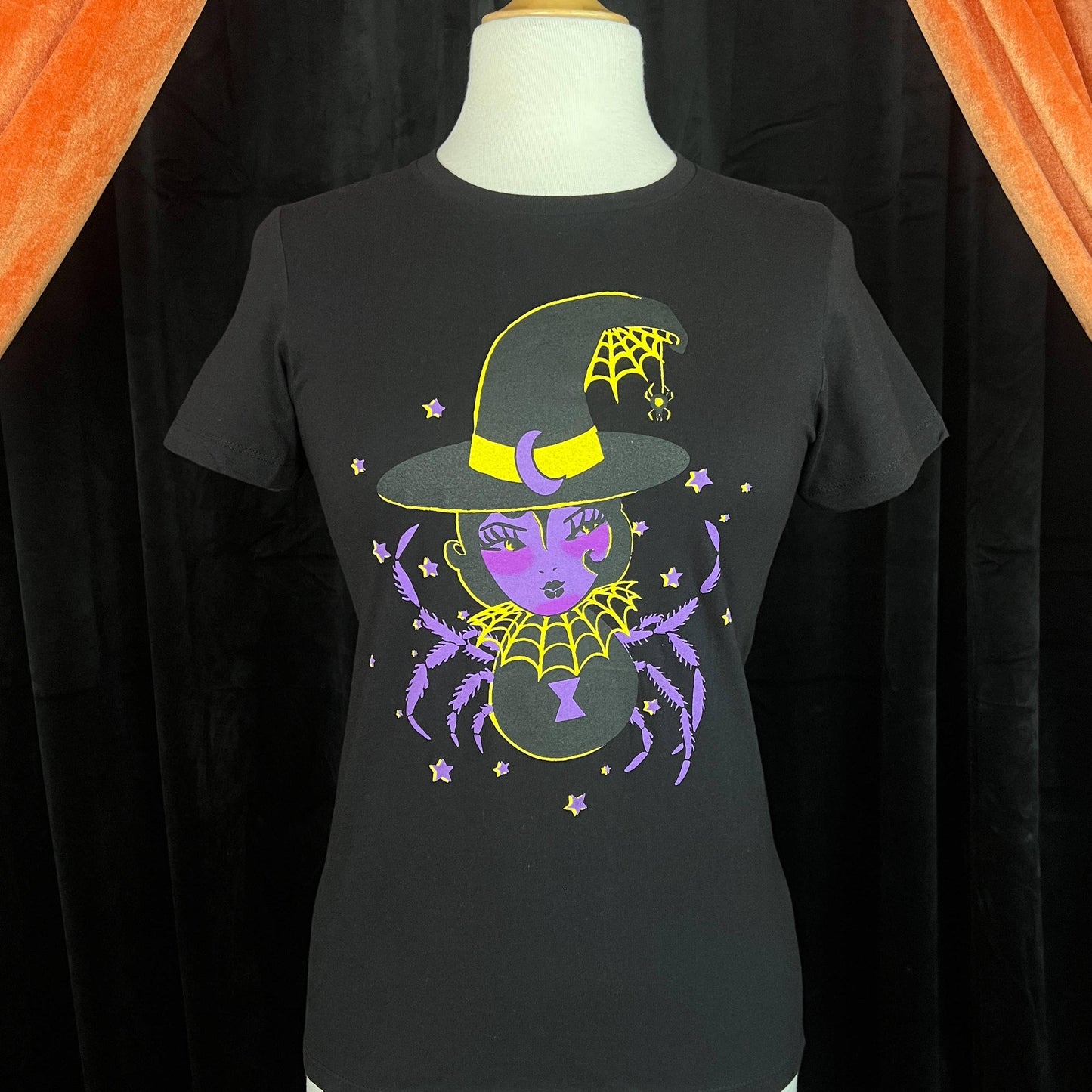 Spider Baby Fitted Graphic Tee in Black XL by Mischief Made