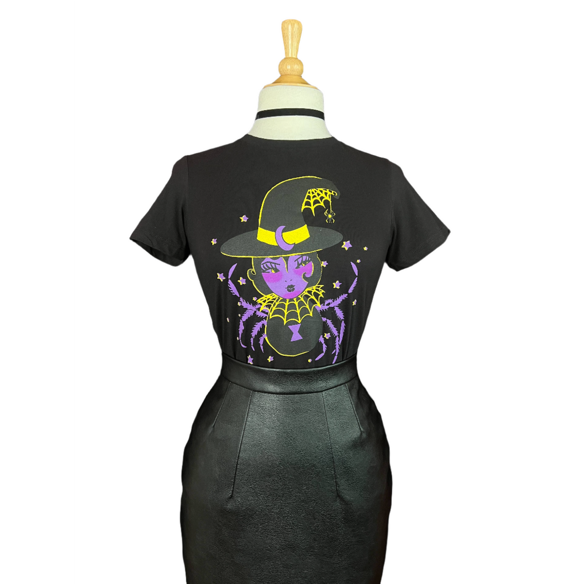 Spider Baby Fitted Graphic Tee in Black XL by Mischief Made