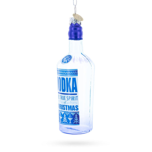 Spirit of Christmas Vodka Bottle Glass Christmas Ornament