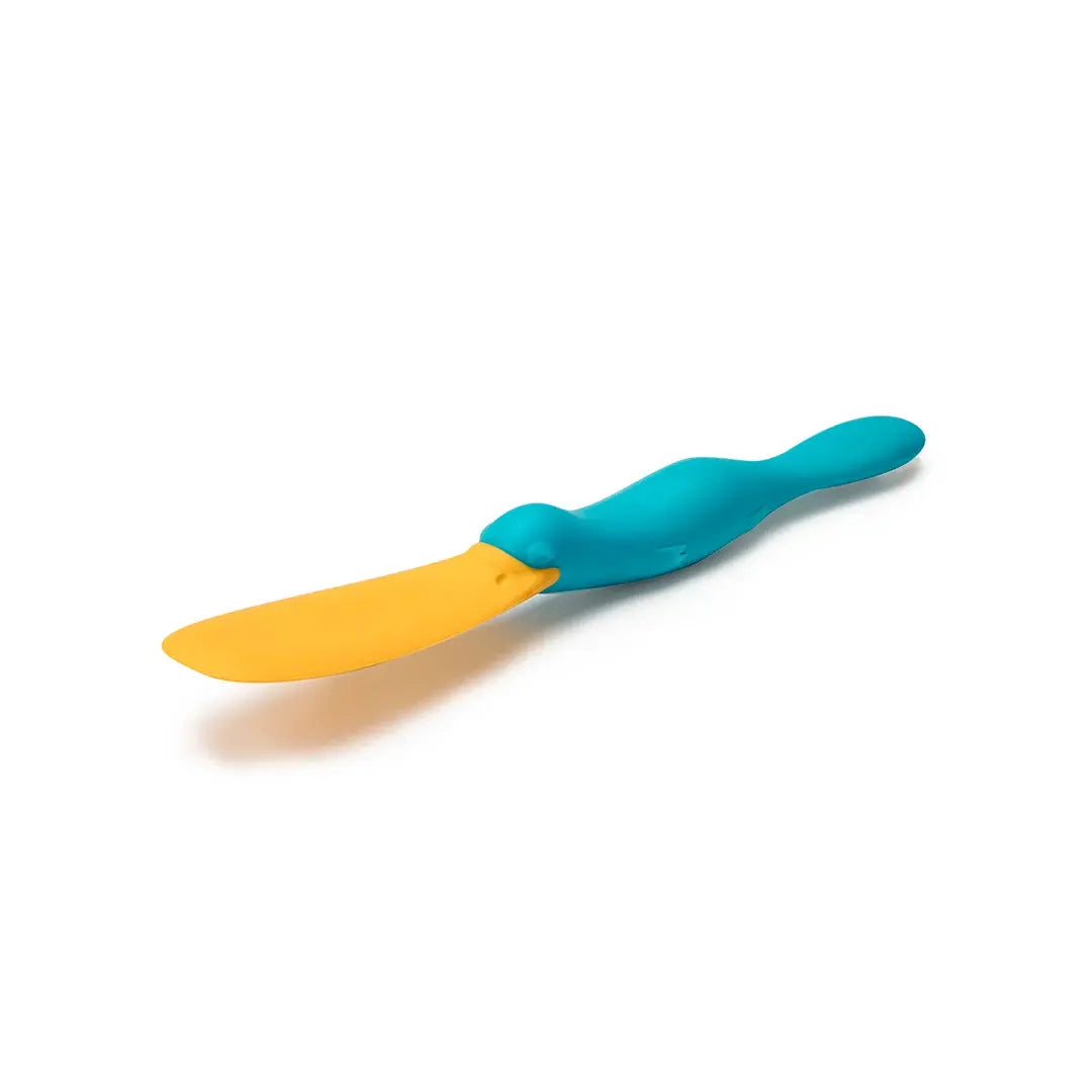 a blue and yellow plastic object