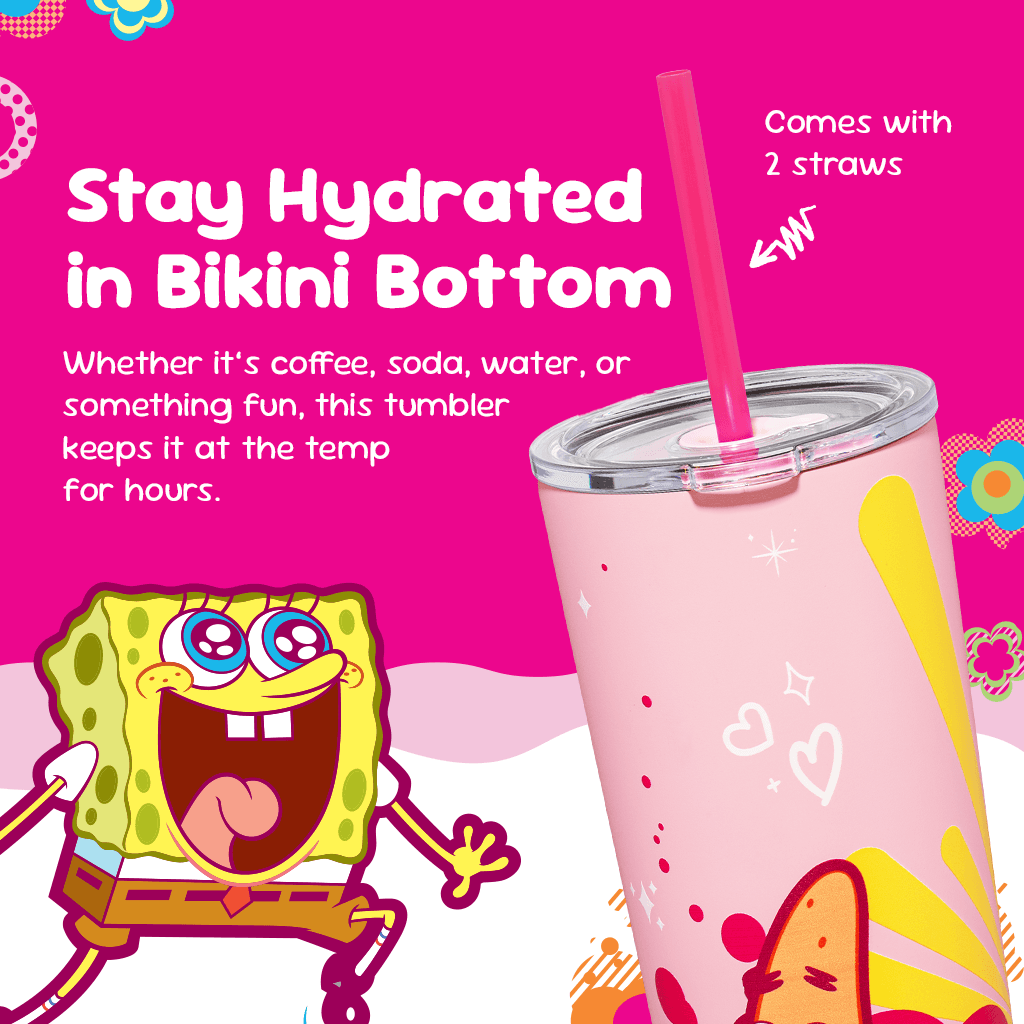 SpongeBob SquarePants Pink Tumbler - 24 oz