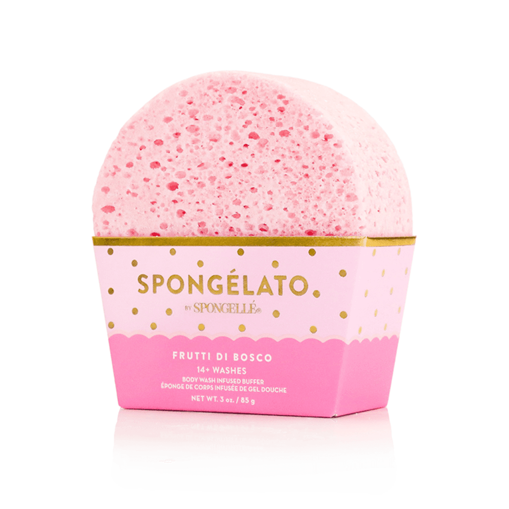 a pink sponge in a box