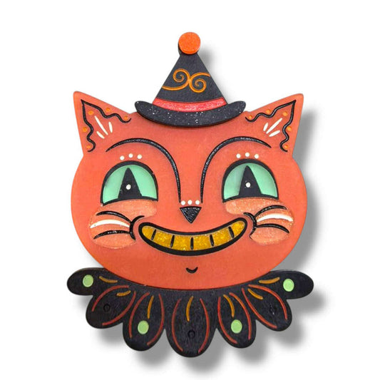 a cat face with a hat