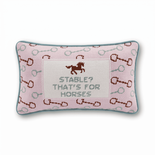 Stable Needlepoint Pillow