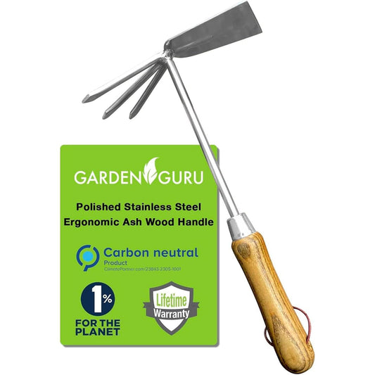 Stainless Steel Garden Cultivator Hoe (classic wood handle)
