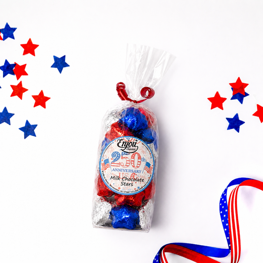 Foiled Red White & Blue Stars