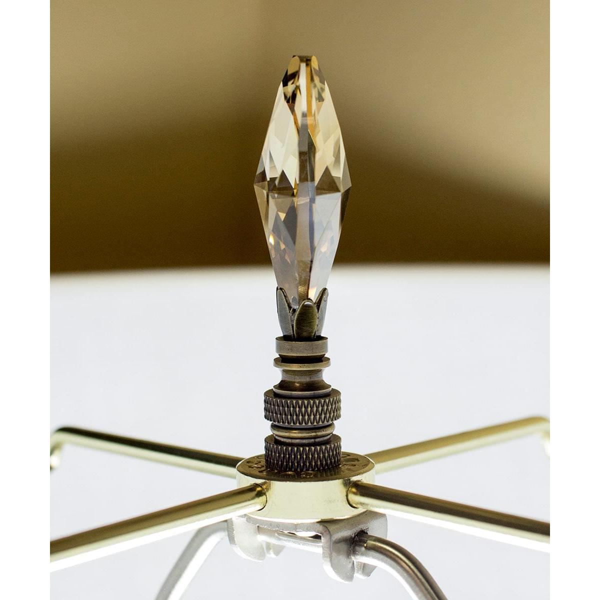 a crystal on a lamp
