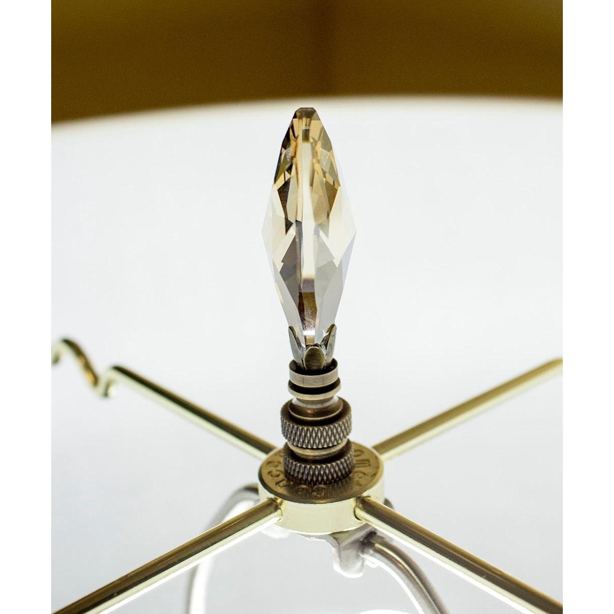 a crystal on a lamp