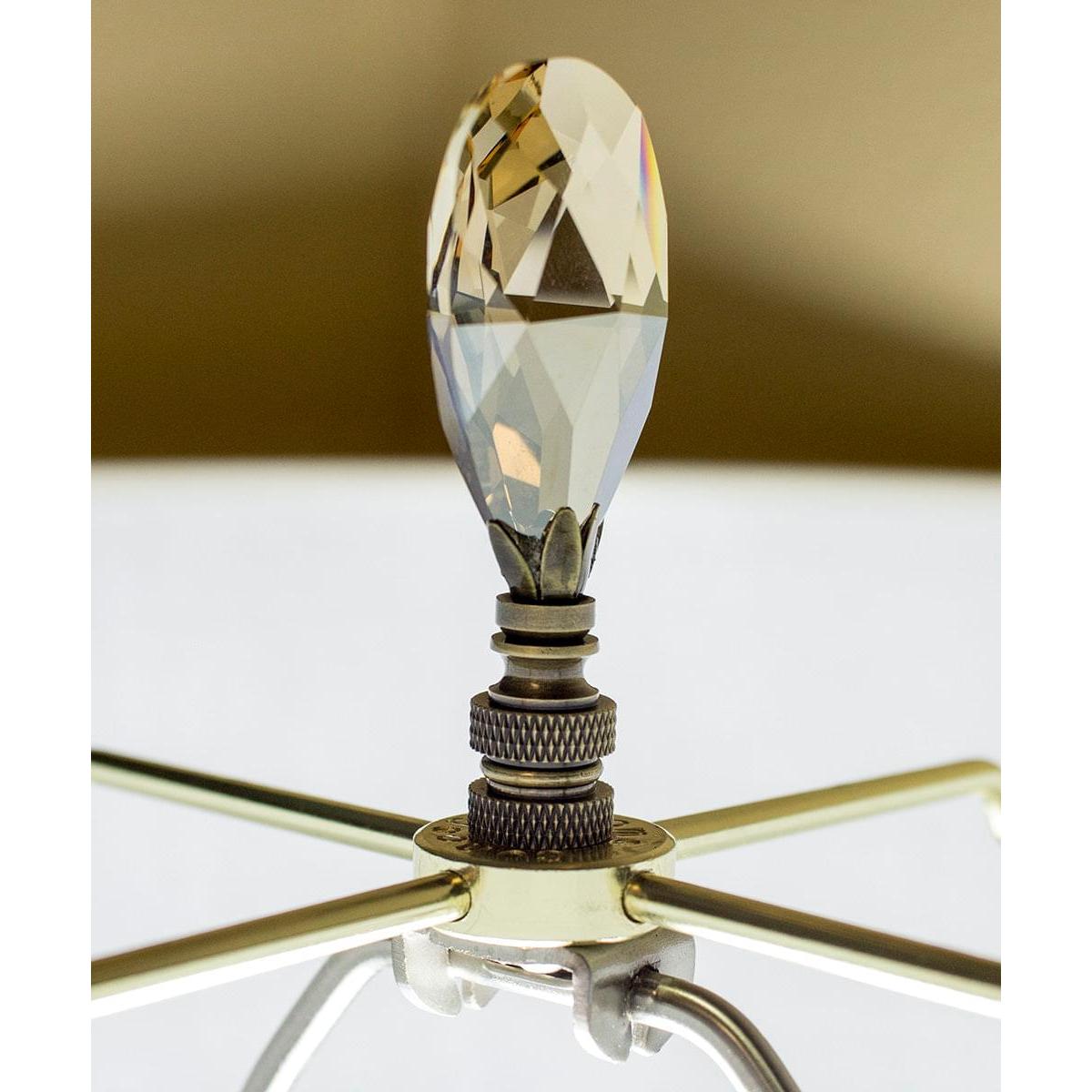 a crystal on a lamp