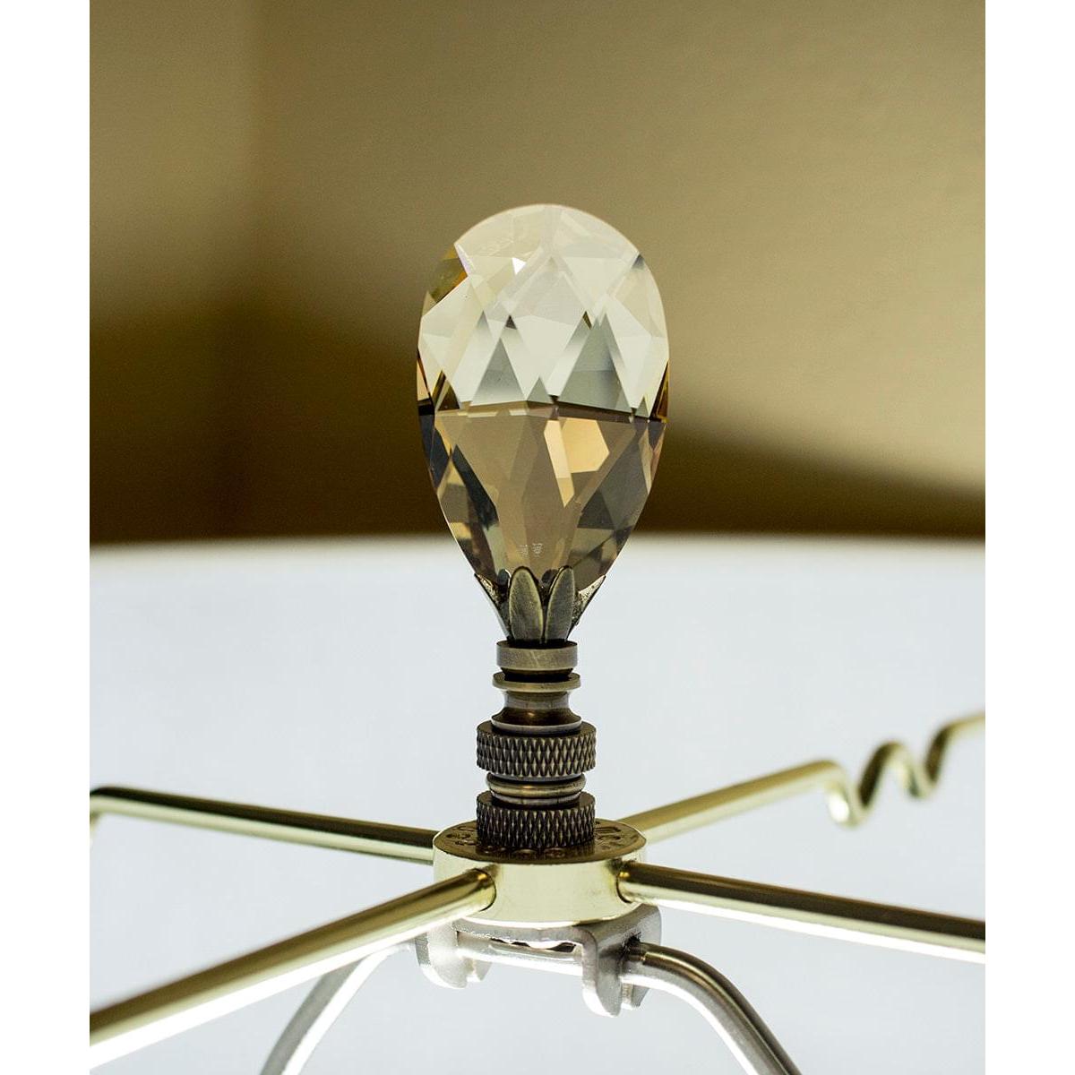 a crystal on a lamp