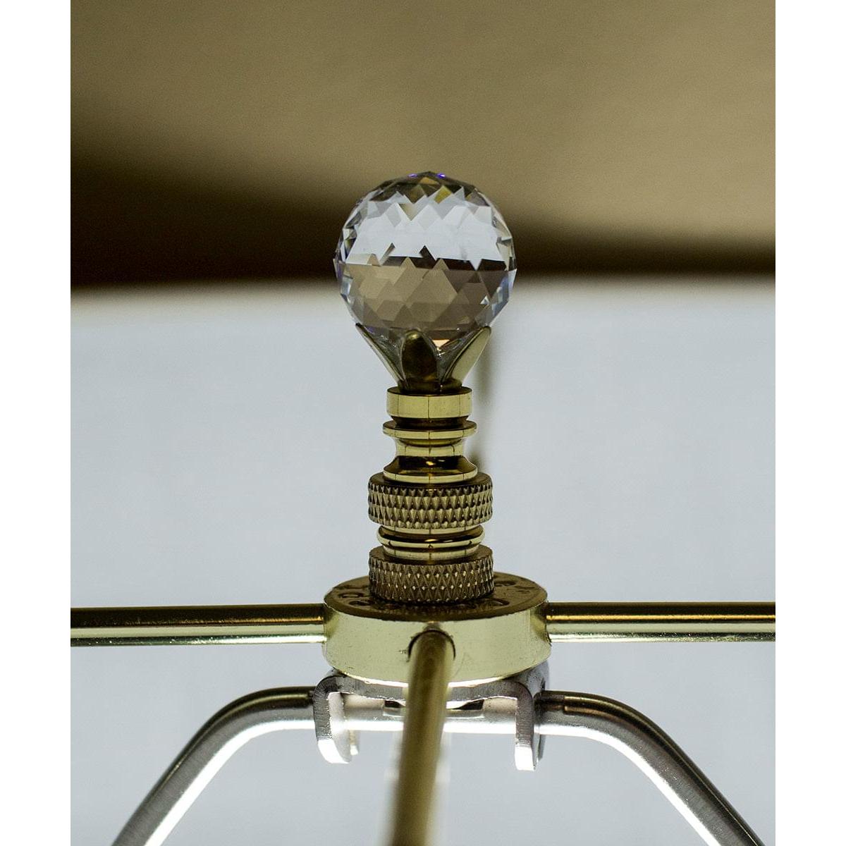 a crystal ball on a lamp