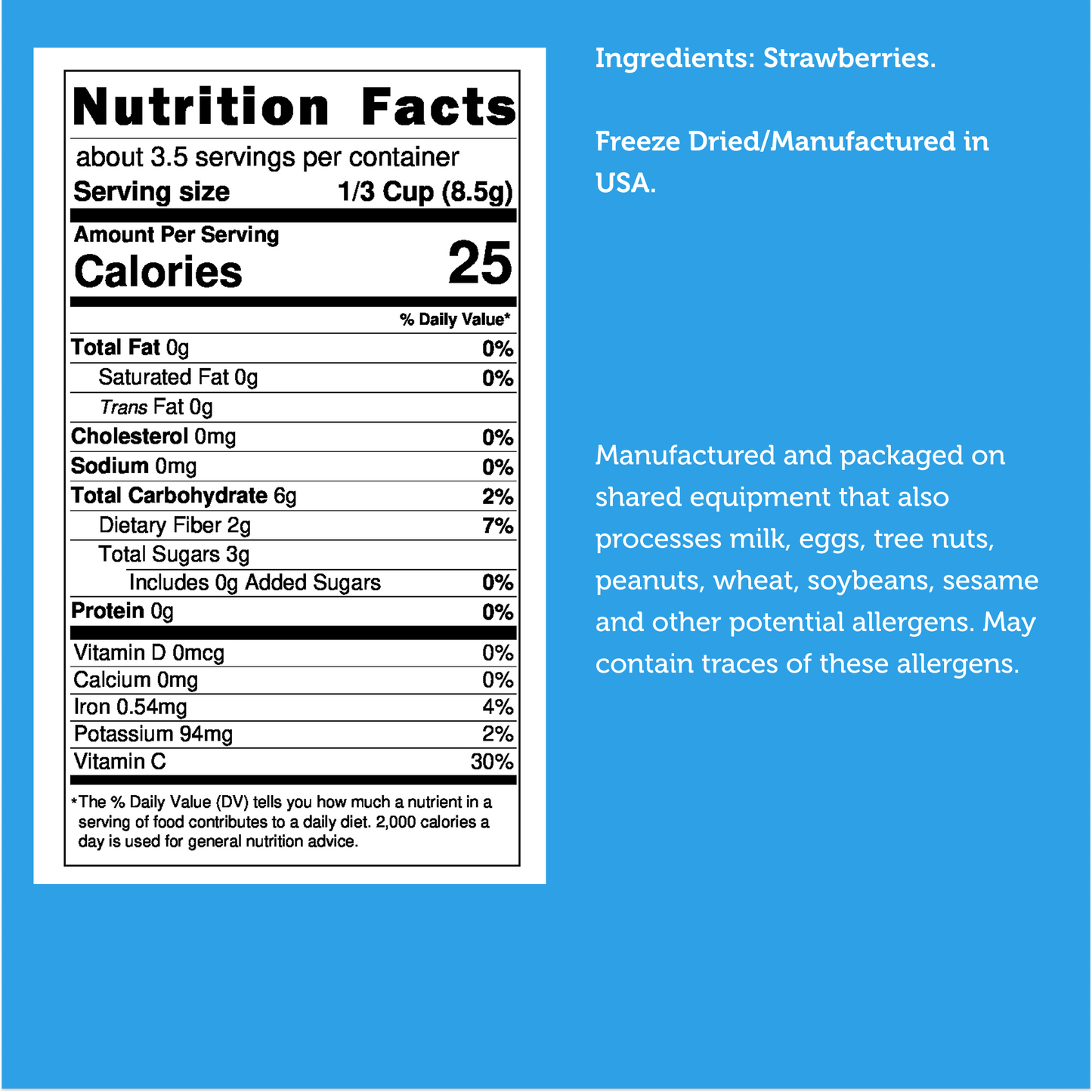 Freeze Dried Strawberries - Wholes & Halves