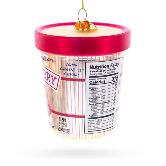 Strawberry Ice Cream Pint Glass Christmas Ornament