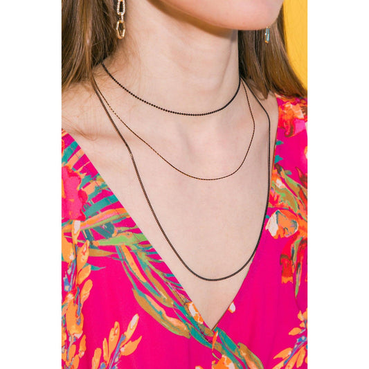 3 CHAIN LAYERD CHARM NECKLACE