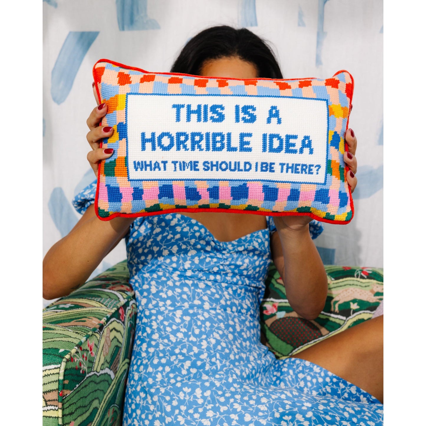 Horrible Idea Needlepoint Pillow