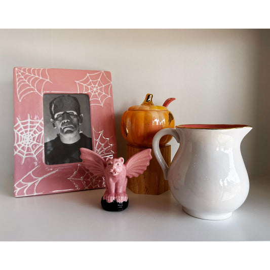 Pumpkin Sugar Pot, Spoon, and Creamer