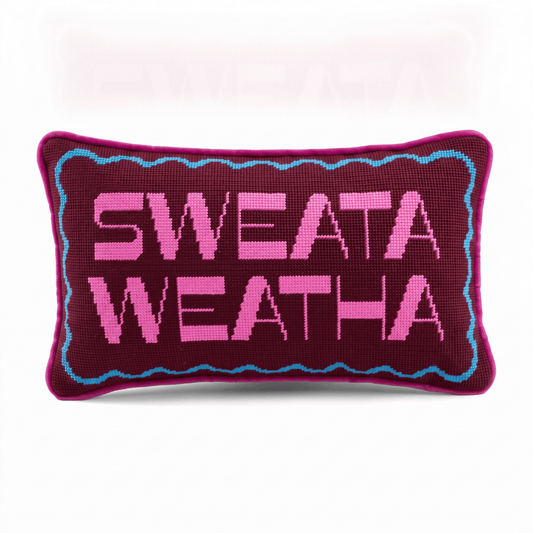 Sweata Weatha Needlepoint Pillow