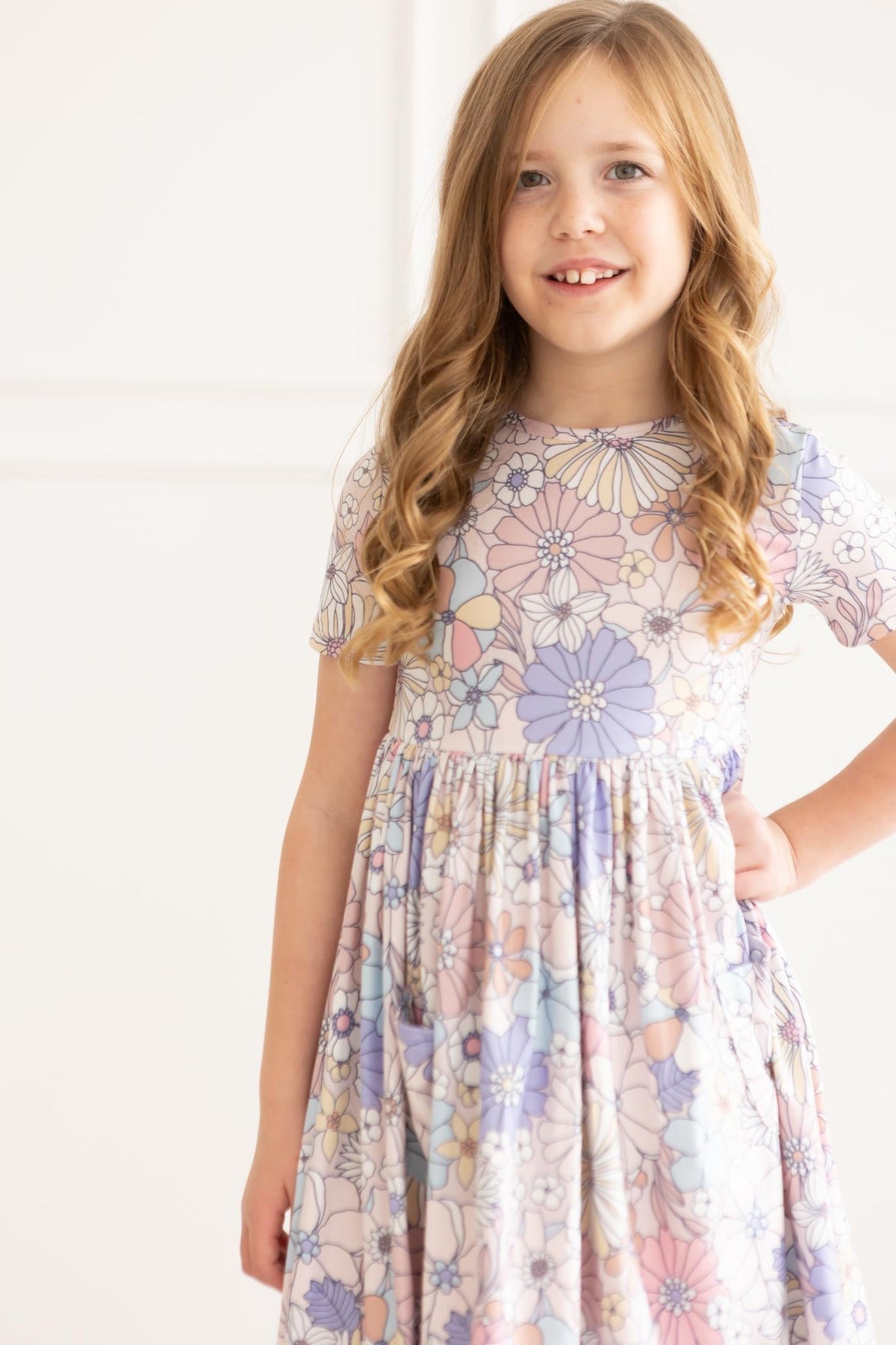 a girl in a dress