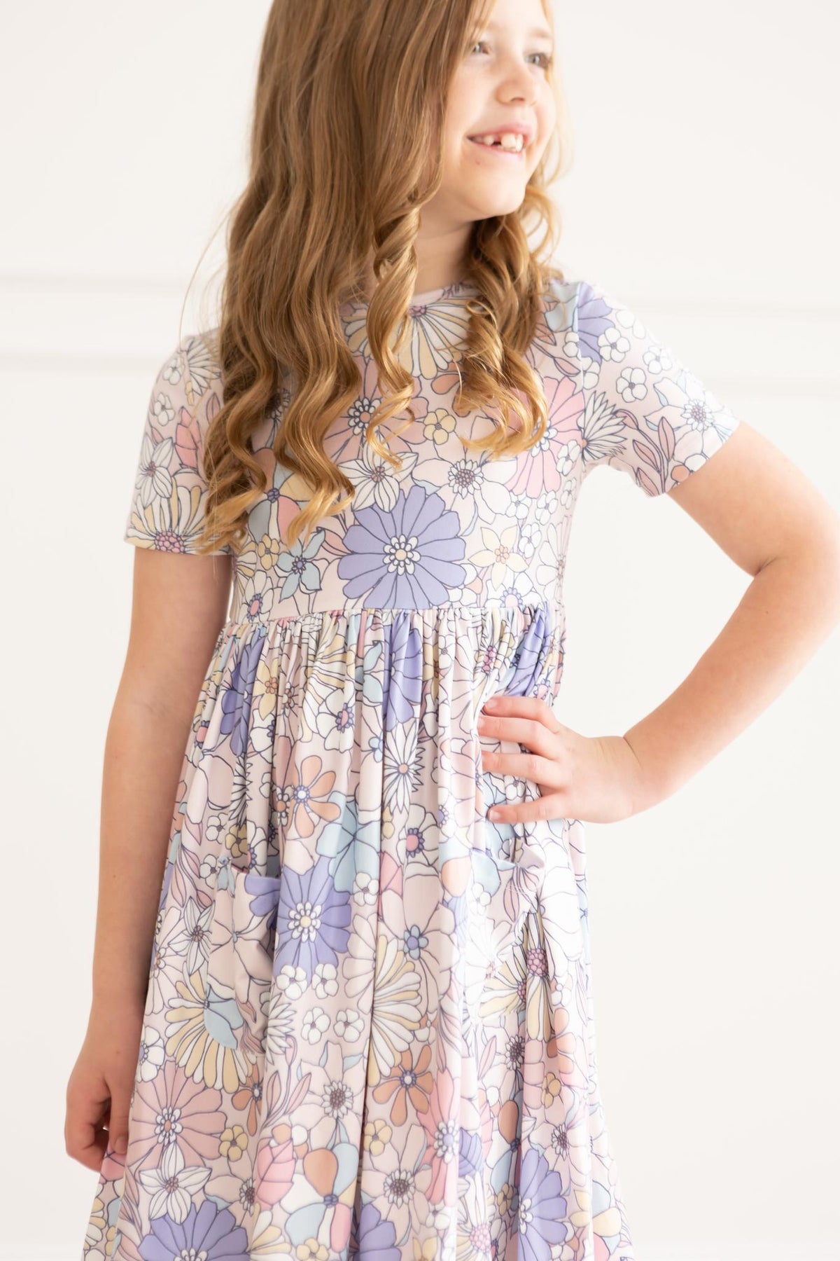a girl in a dress