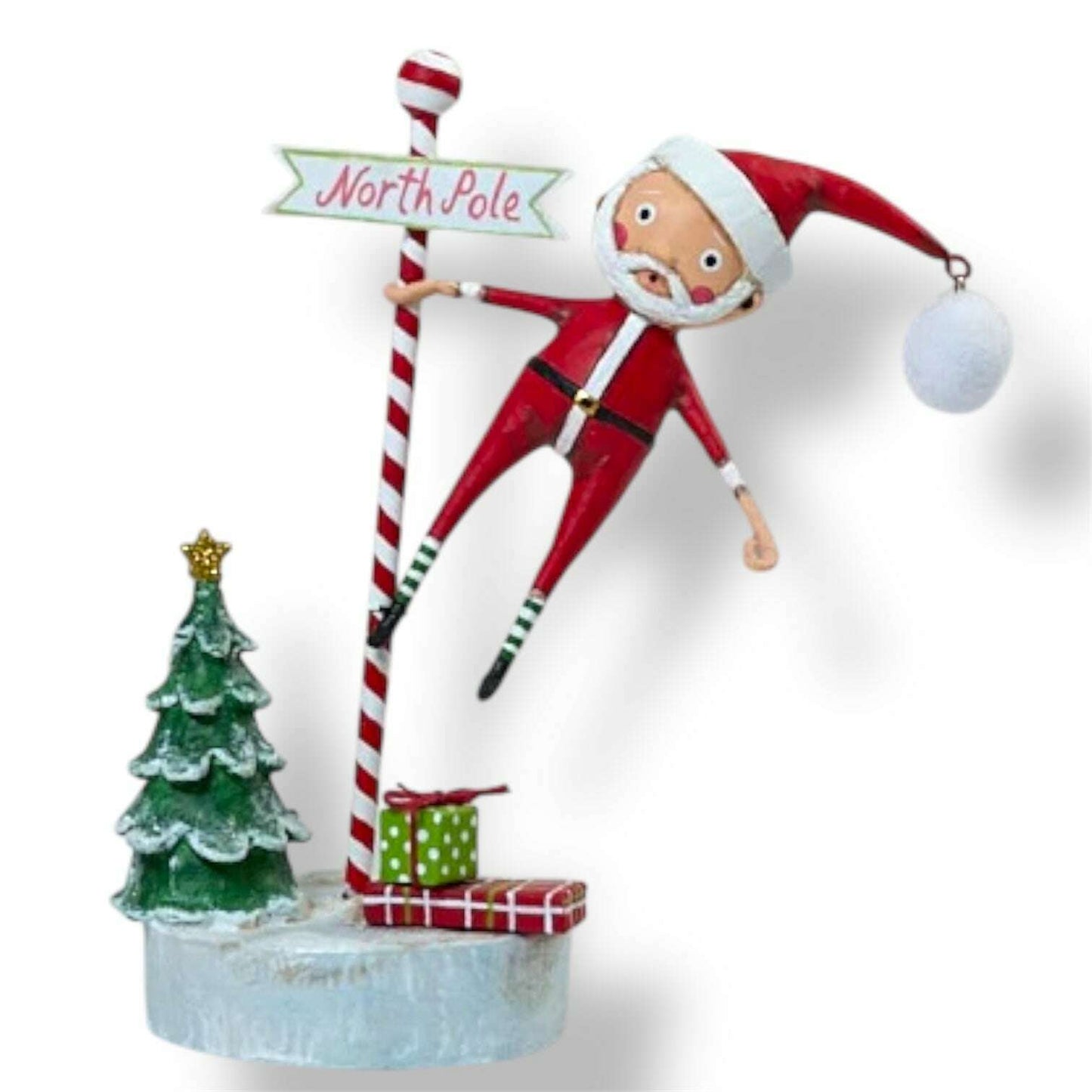 Swinging into Christmas Santa Figurine by Lori Mitchell