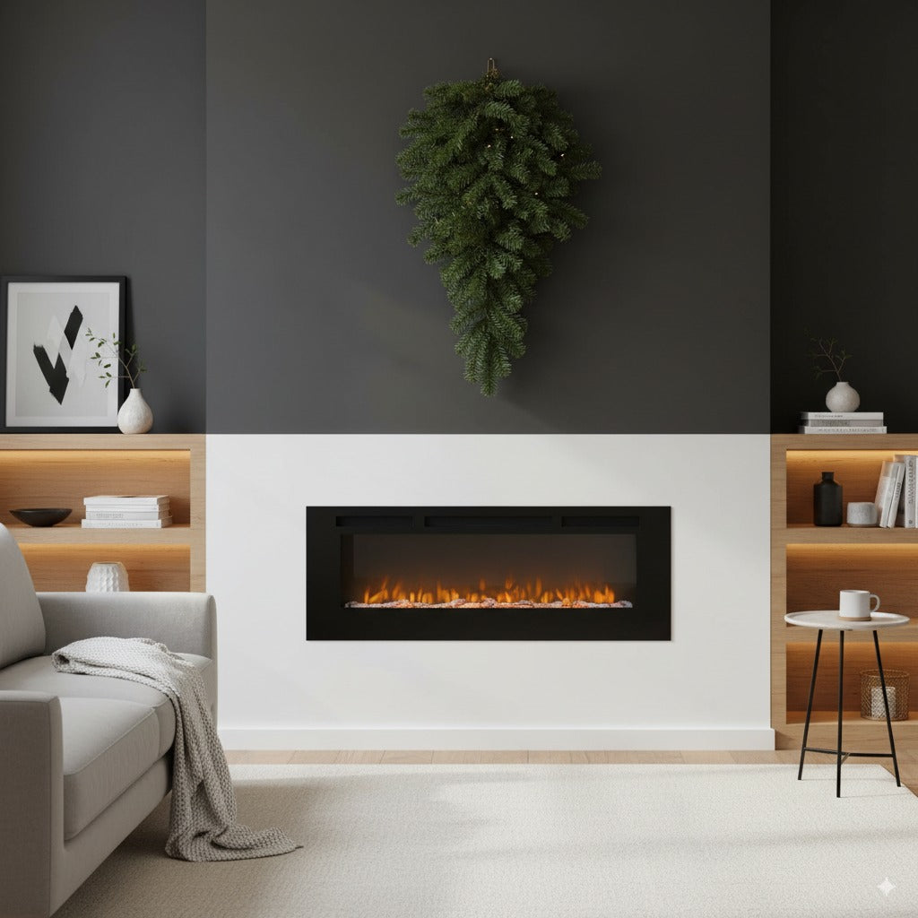 a fireplace in a room