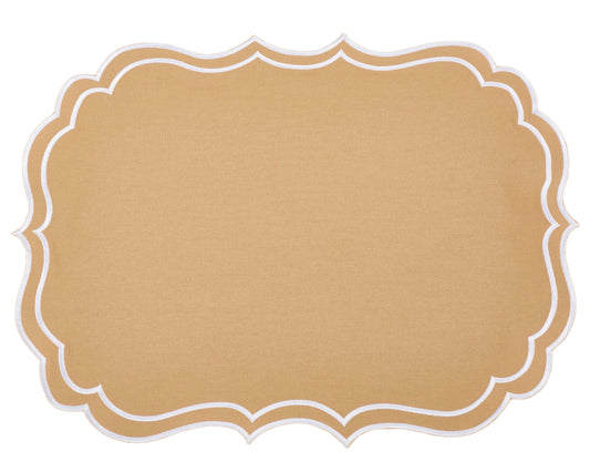 a brown and white sign