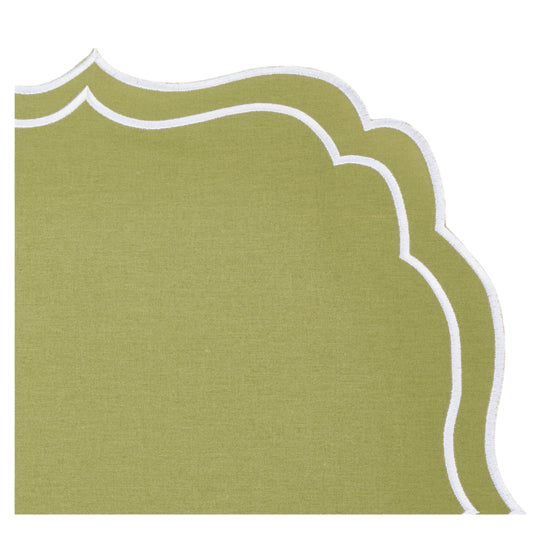 a green and white rug