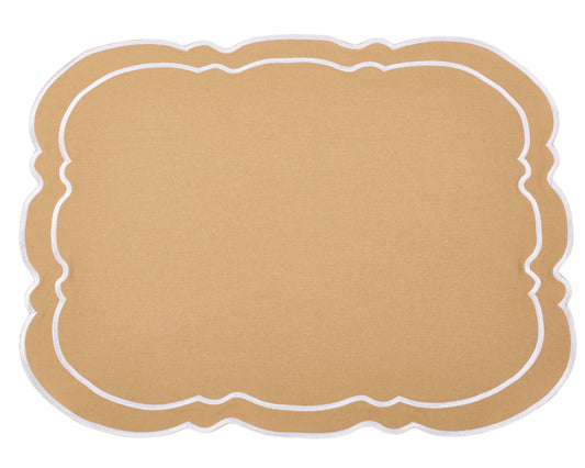 a brown and white rug