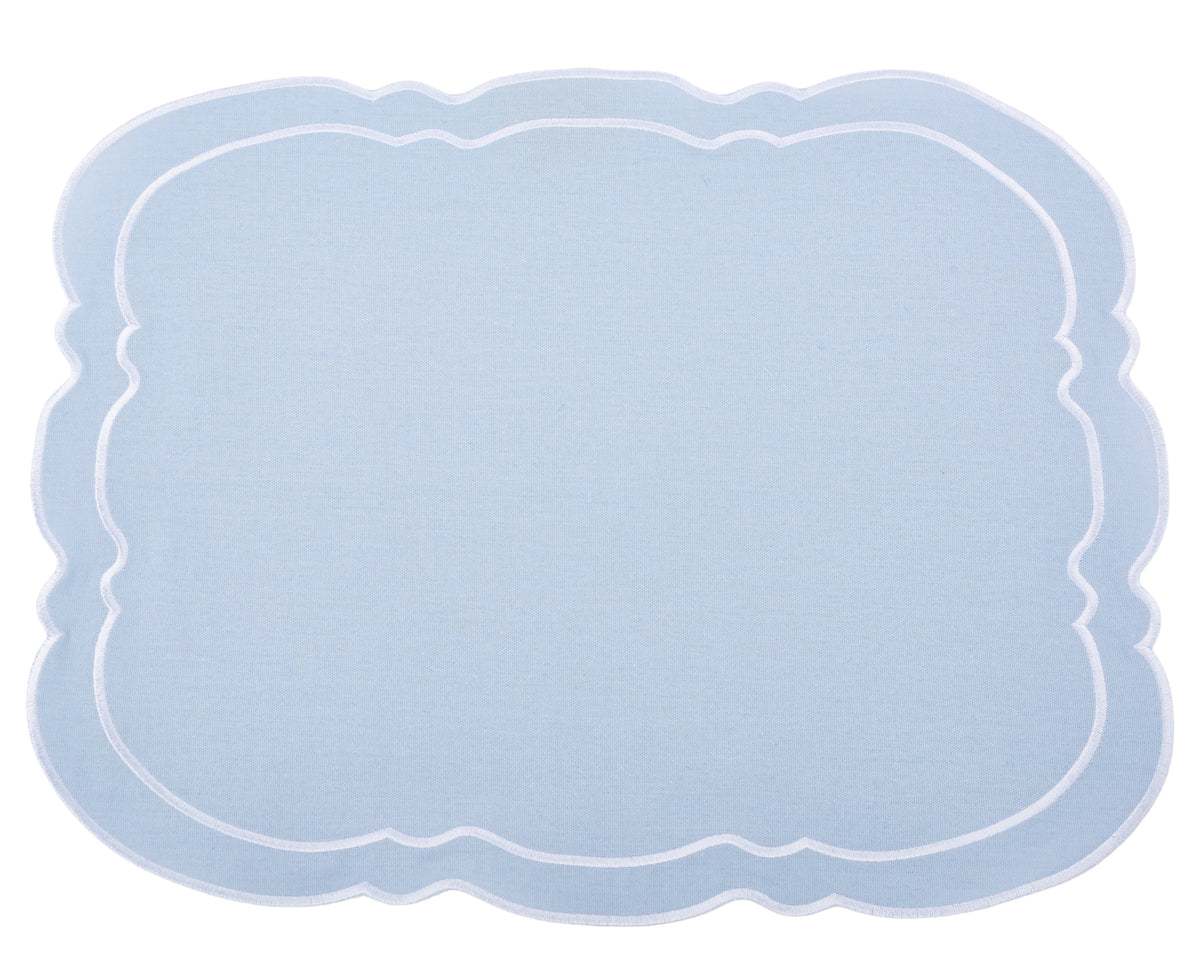 Charleston Pale Blue & White Placemat & Napkin