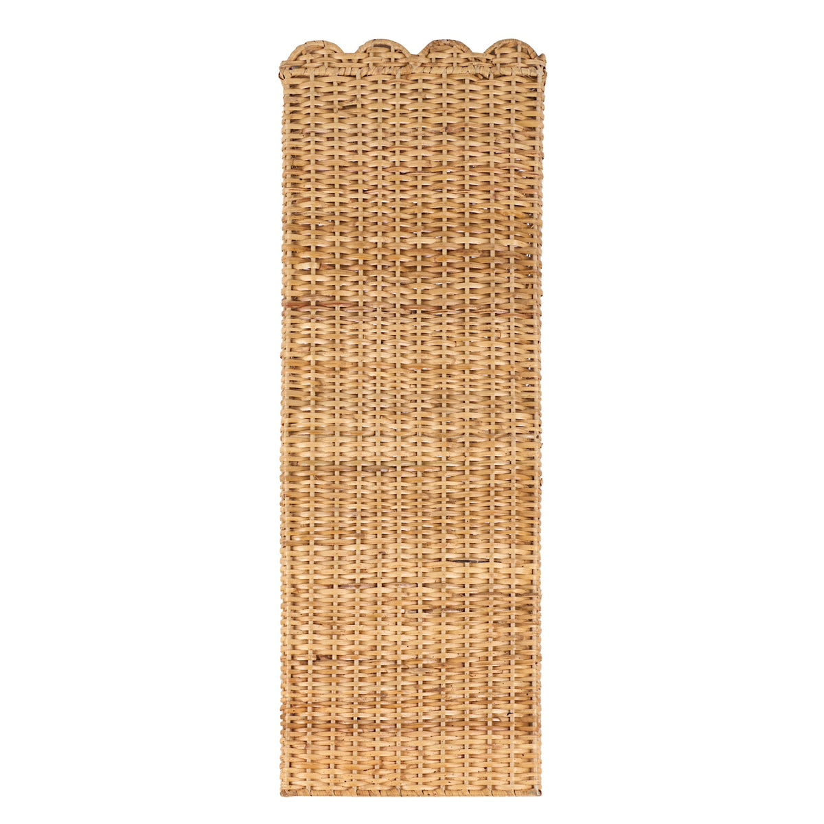 Square Scalloped Trim Wicker Urn and Pedestal (2 Options)