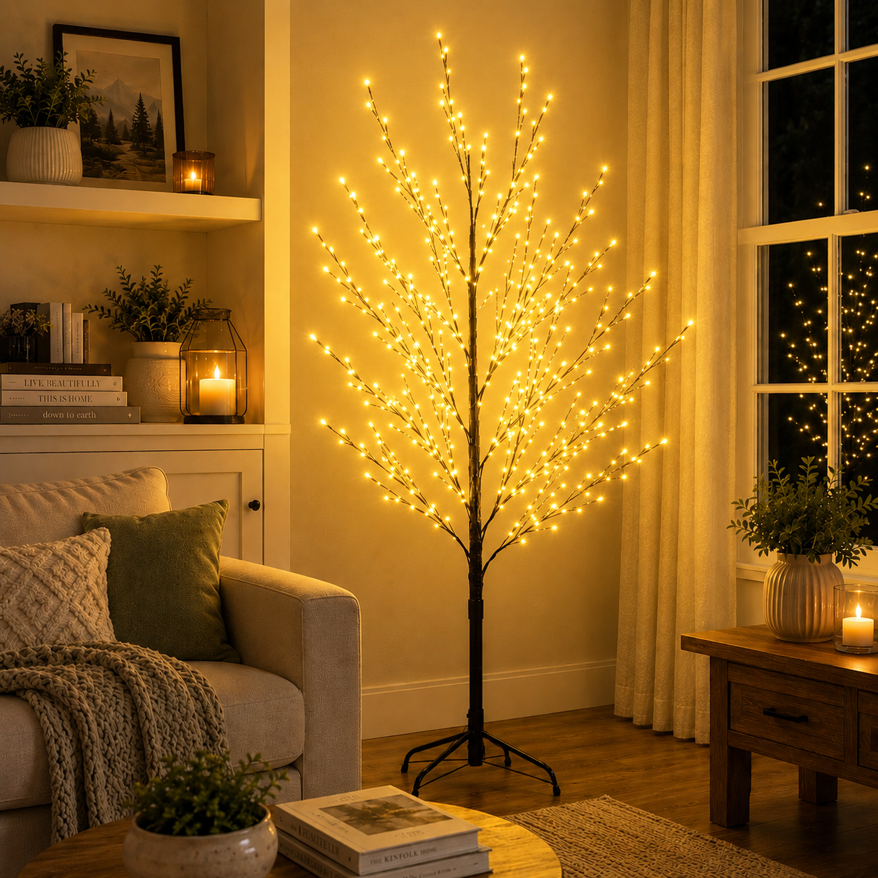 6ft 150L Tree Light, Yellow