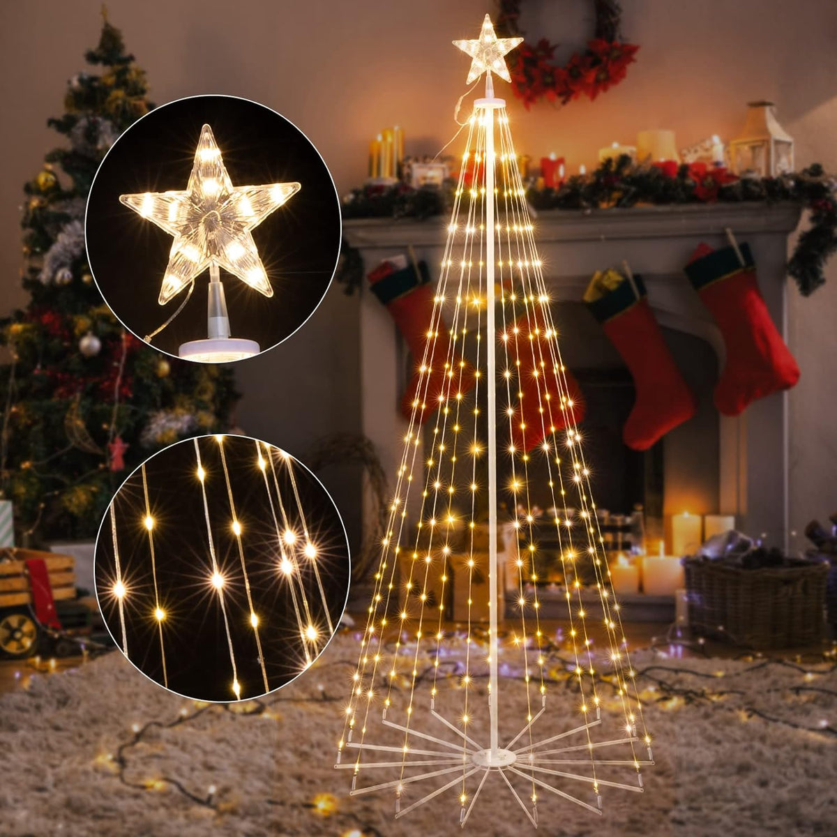 a christmas tree with lights