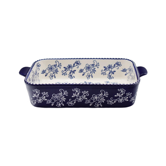 Floral Lace Blue 11 x 7 Inch Baker by Temp-tations