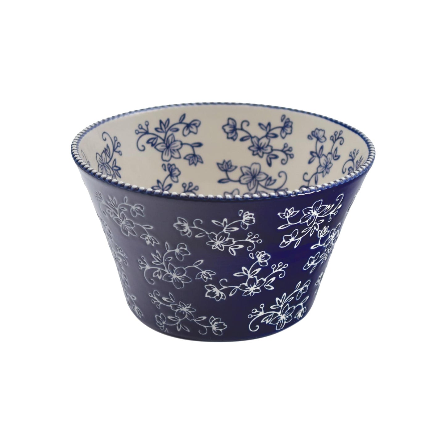 Floral Lace Blue 3 Quart Serving Bowl by Temp-tations