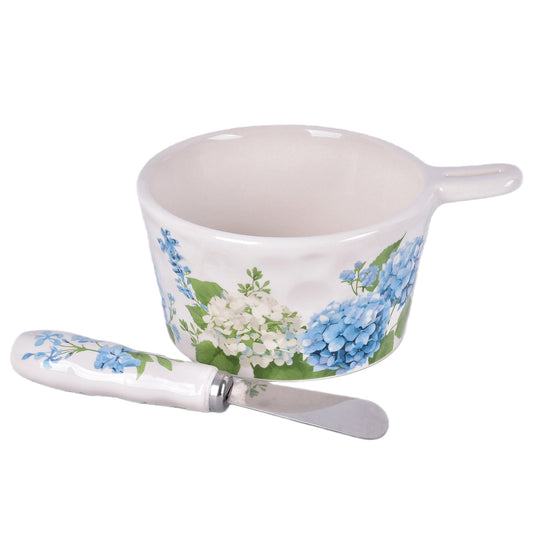 Hydrangea 10 Ounce Bowl w/ Spreader by Temp-tations