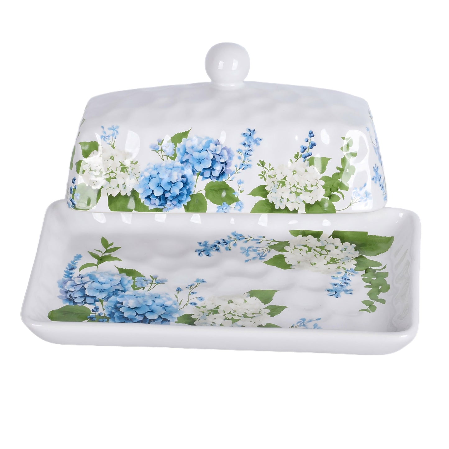 Hydrangea Butter Dish with Lid Set by Temp-tations