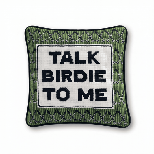 Talk Birdie To Me Needlepoint Pillow