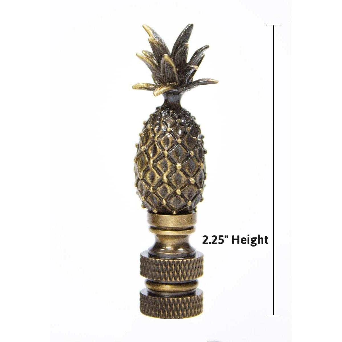 Tall Pineapple Ceiling Fan Pull, 2.5"h with 12" Antiqued Brass Chain