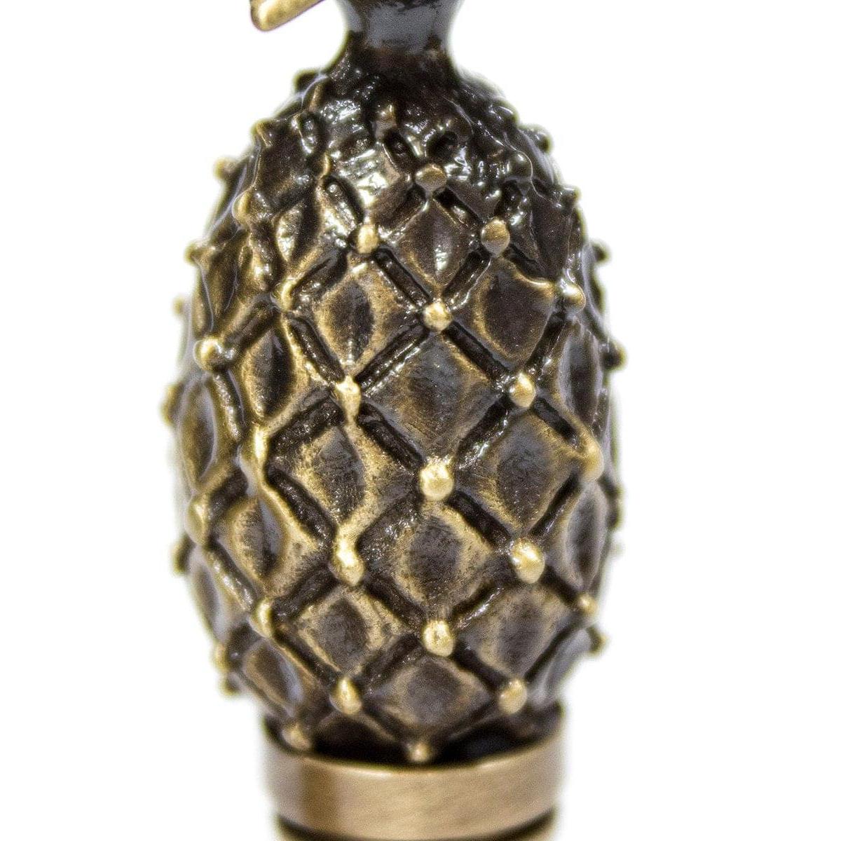 Tall Pineapple Ceiling Fan Pull, 2.5"h with 12" Antiqued Brass Chain