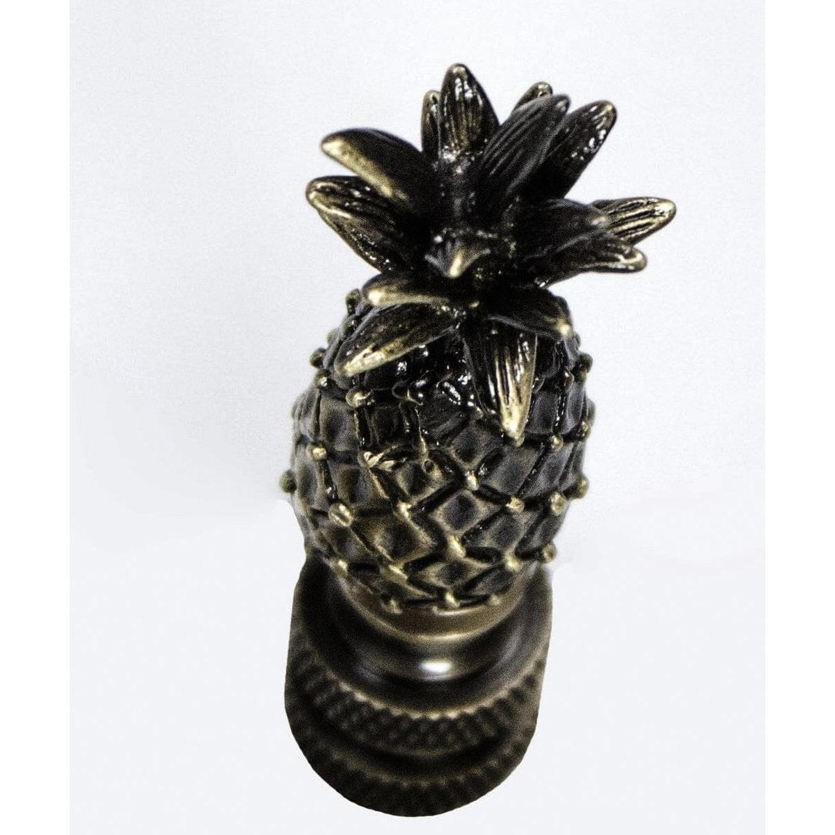 Tall Pineapple Lamp Finial Antique Brass Metal 2.5"h