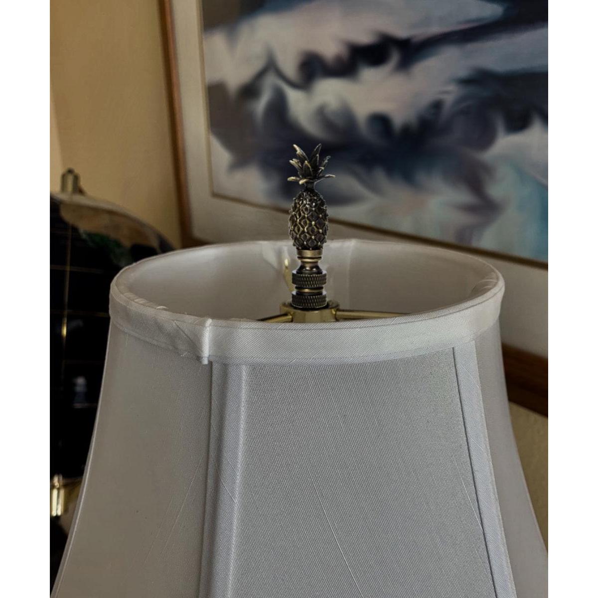 Tall Pineapple Lamp Finial Antique Brass Metal 2.5"h