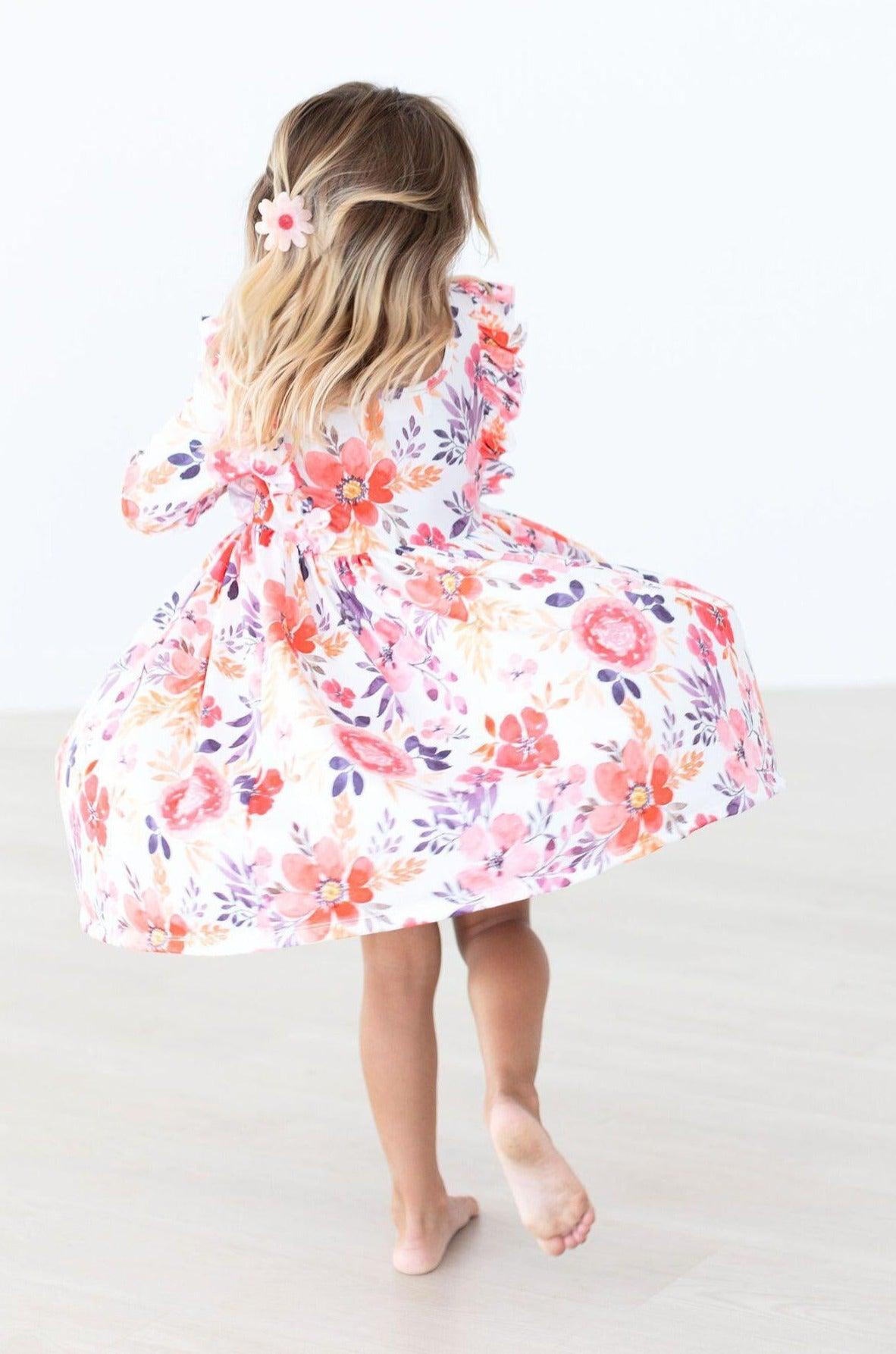 a girl in a dress