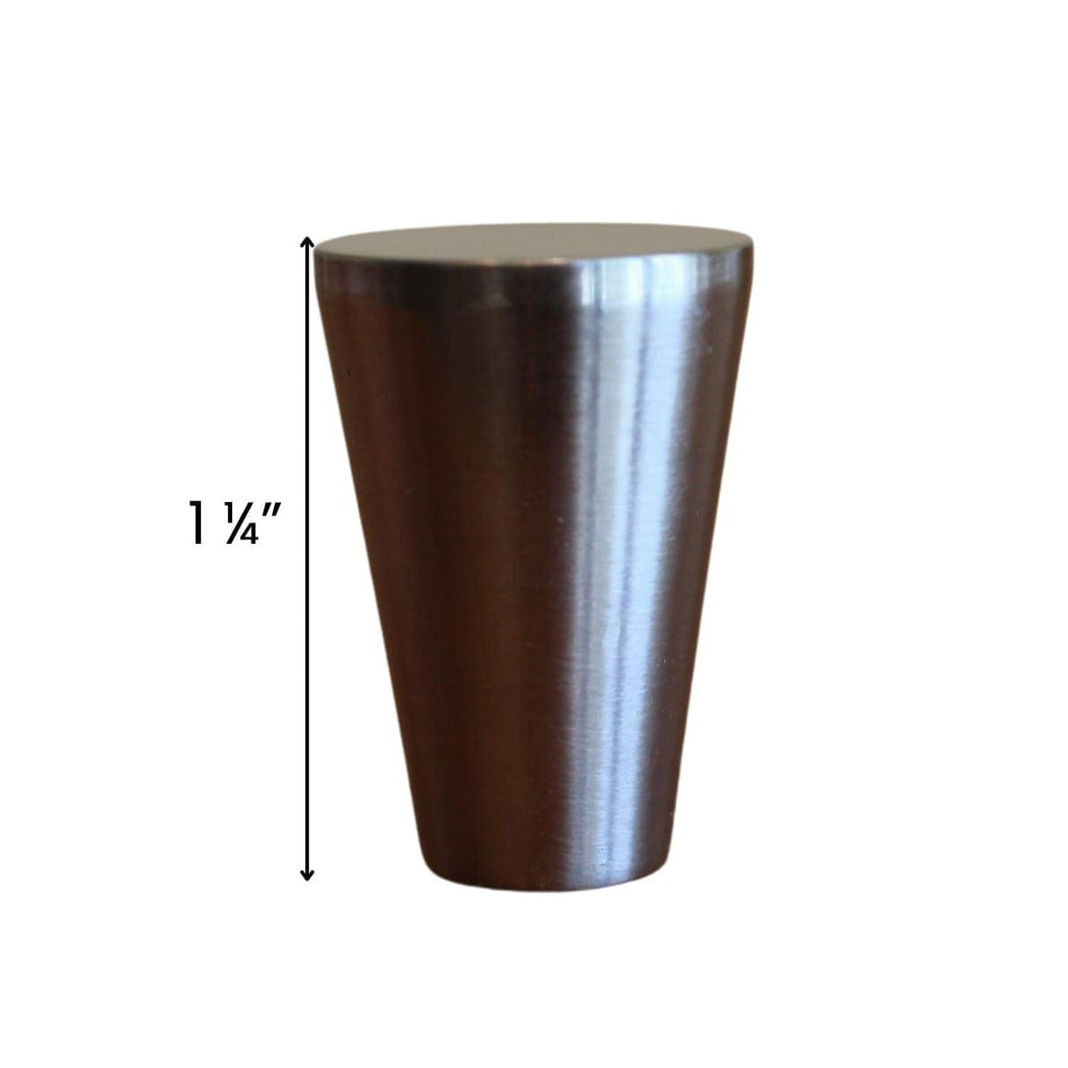 Tapered Cone Modern Lamp Finial Polished Nickel, 1.25"h