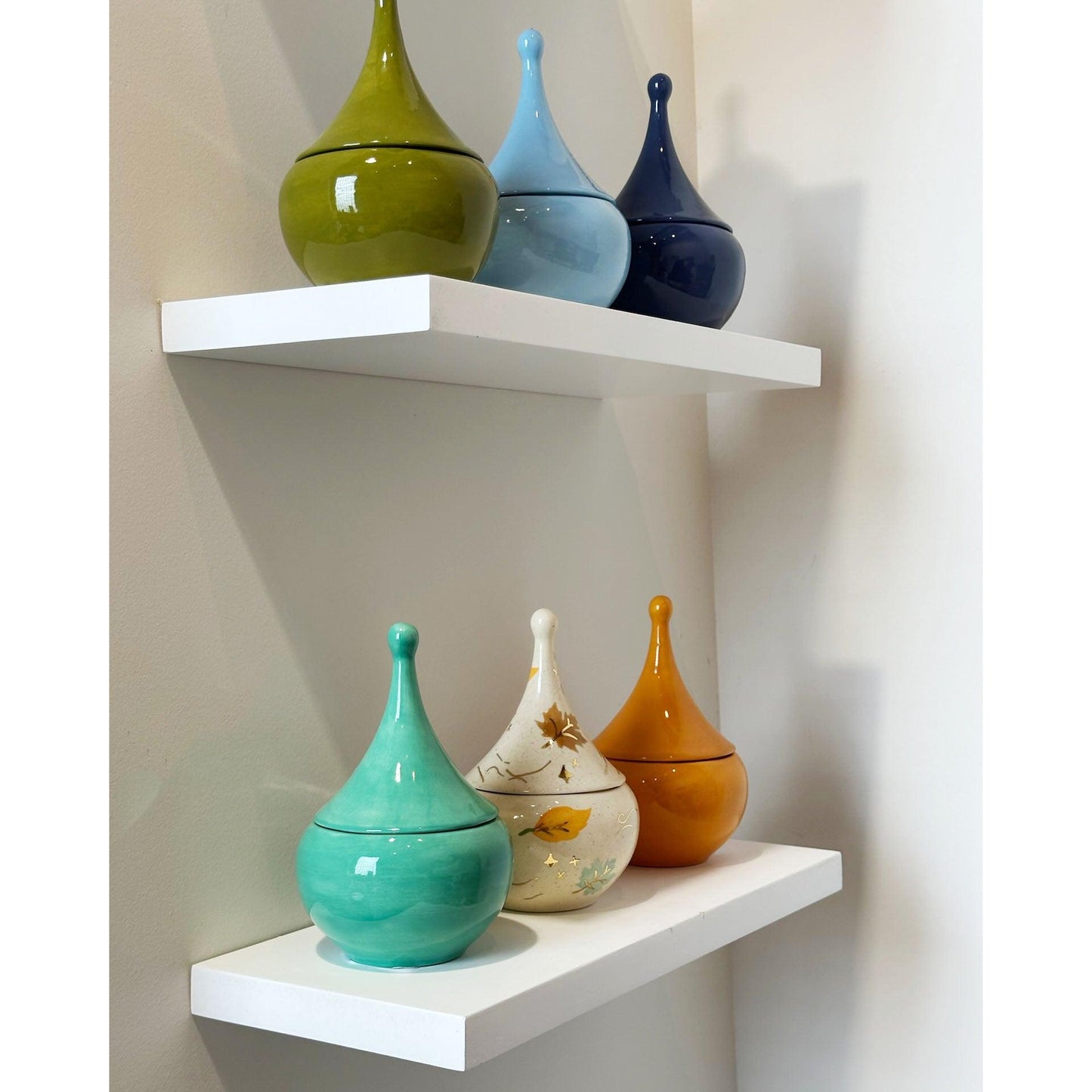 Teardrop Jars in Martini Green