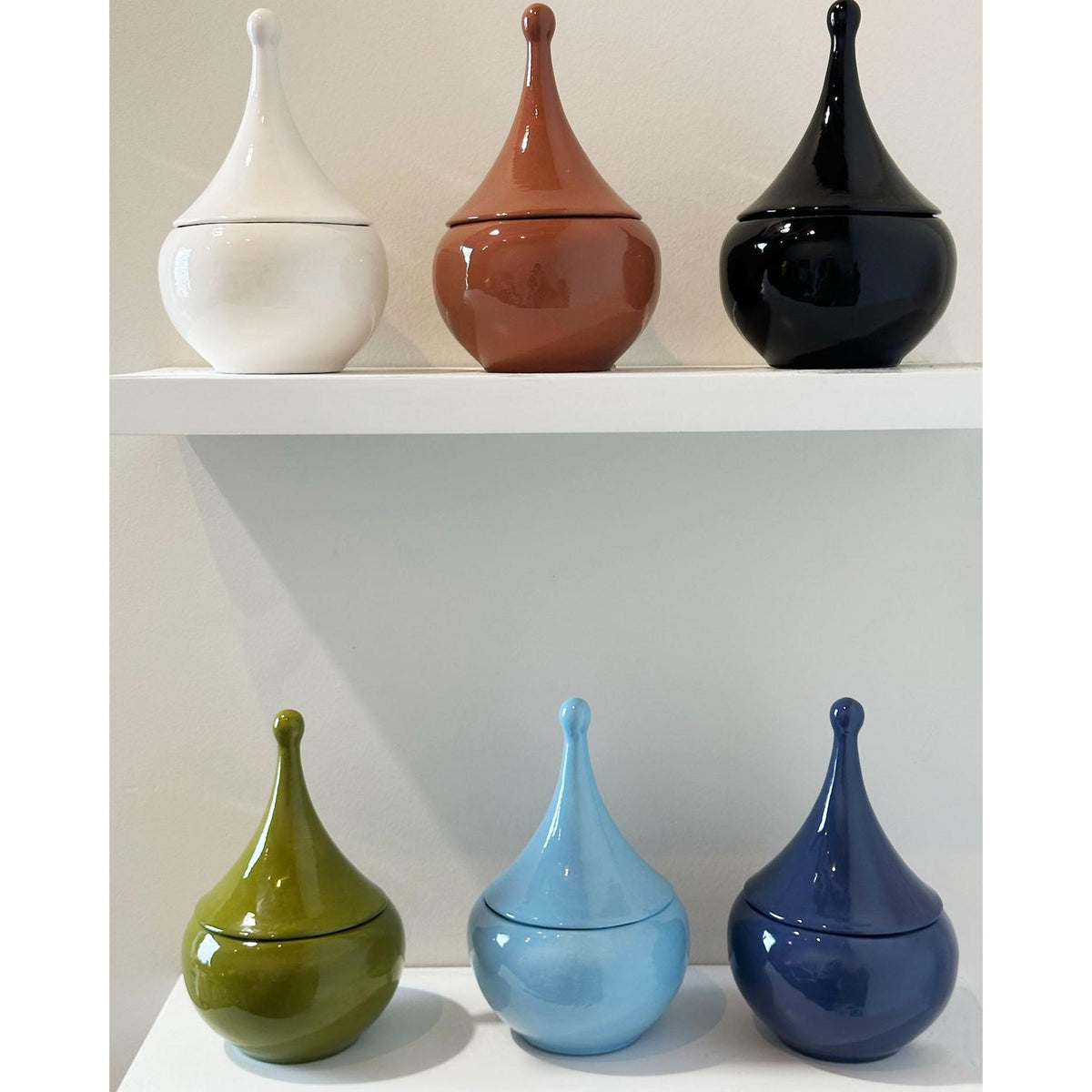 Teardrop Jars in White