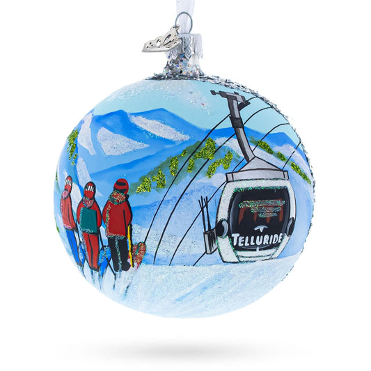 Telluride, Colorado Ski Resort Glass Ball Christmas Ornament