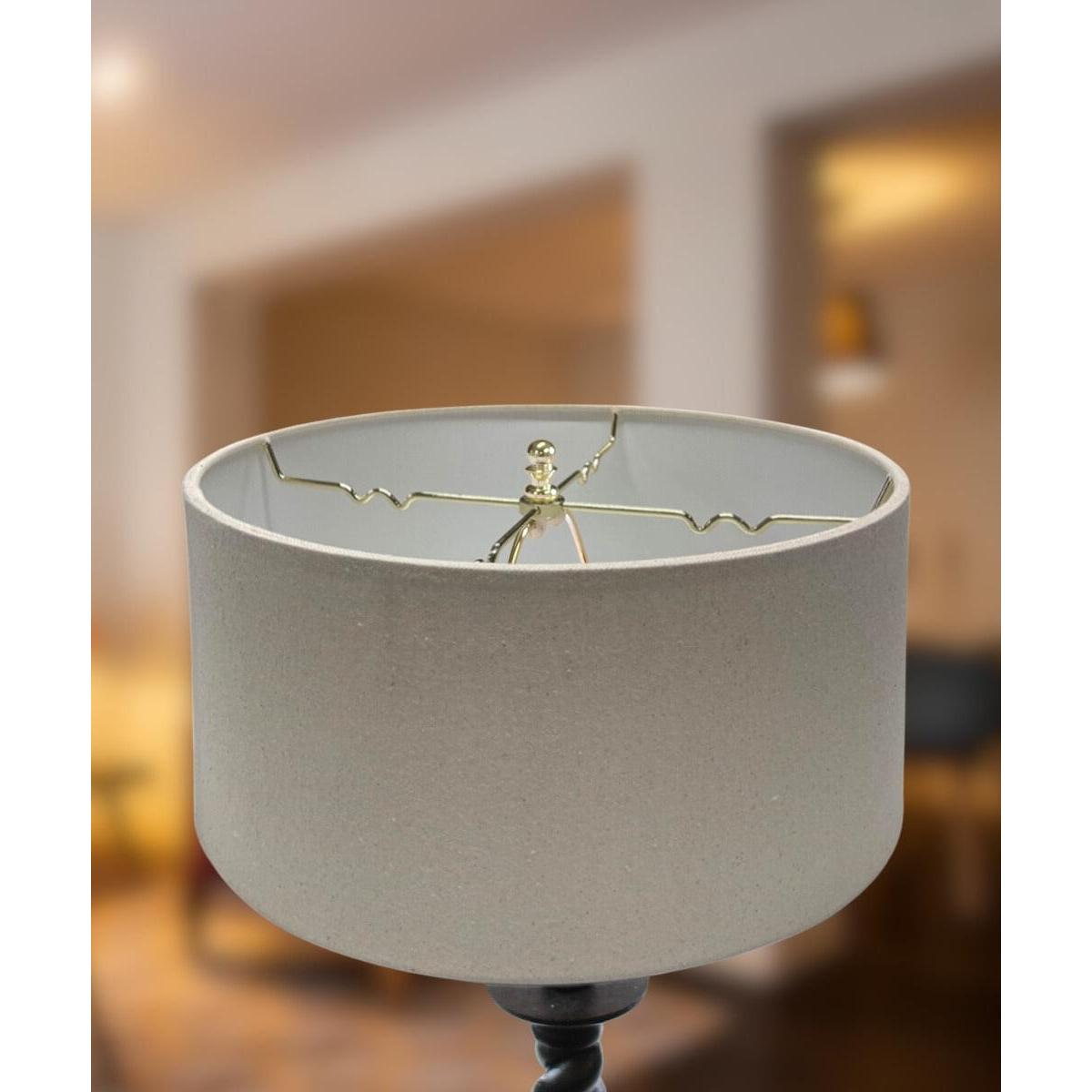 Textured Oatmeal Hardback Drum Lampshade 14"x14"x7"